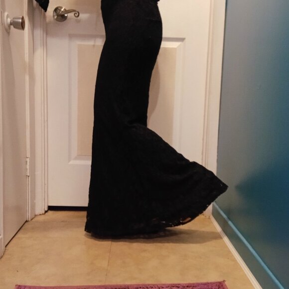 Vintage 90s Le Chateau Lace Mermaid Skirt Goth Victorian - Picture 4 of 7